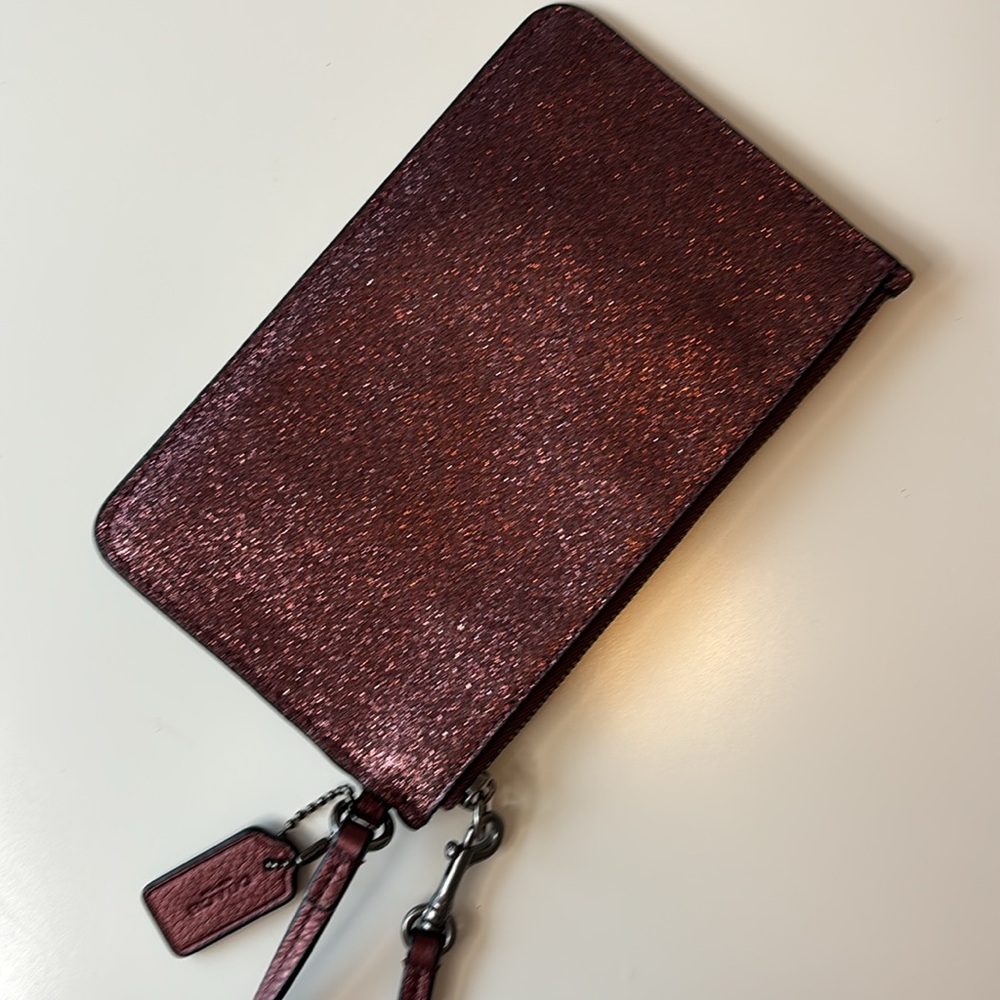 Coach | Glitter Wristlet with Gunmetal hardware nwot Purple - Picture 5 of 6